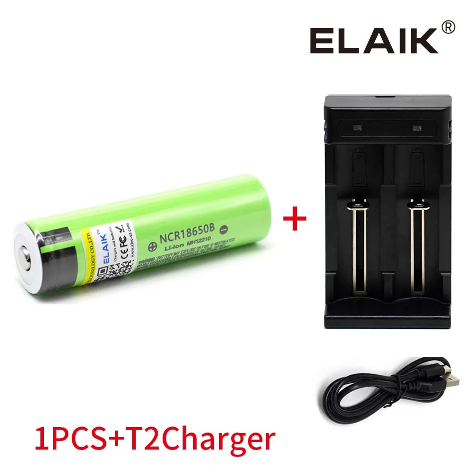 18650 แบตเตอรี่แบตเตอรี่ 3.7V 3400mAh NCR18650B แบตเตอรี่สําหรับอิเล็กทรอนิกส์ซิการ์ไฟฉาย (ไม่มี PCB), พร้อม Charger