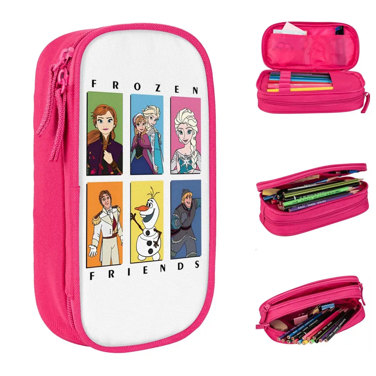 

Пенал «Холодное сердце друзей», принцесса Эльза, модный держатель для ручек, сумки для карандашей для девочек и мальчиков, большая вместимость, офисные подарки, пенал