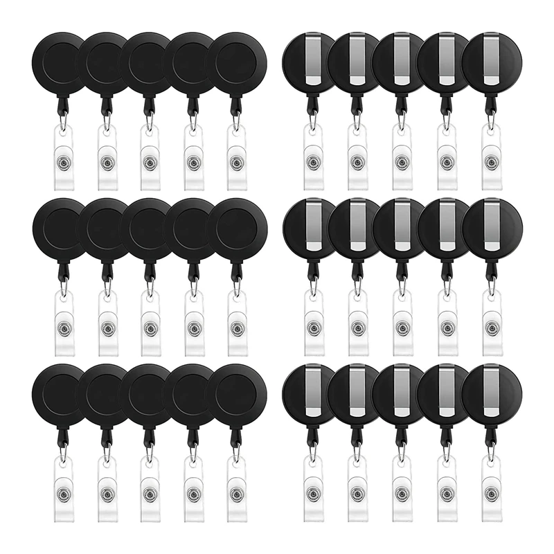 

30 Pack Retractable Badge Holder ID Card Reels Carabiner Reel Clip On ID Card Holders For Teachers Office Nurse