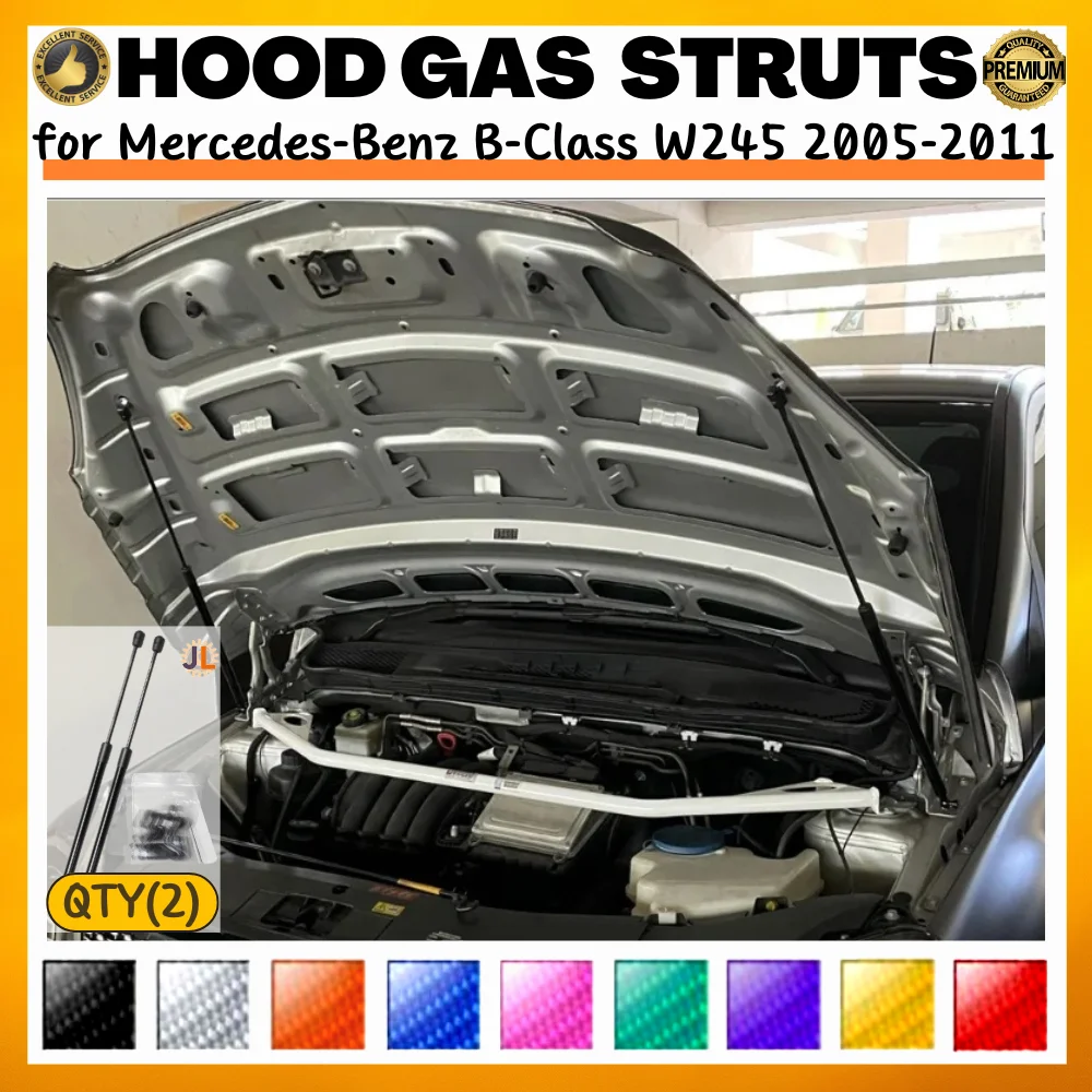 

Qty(2) Hood Struts for Mercedes-Benz B-Class W245 2005-2011 Front Bonnet Modify Gas Springs Shock Absorber Lift Supports Dampers