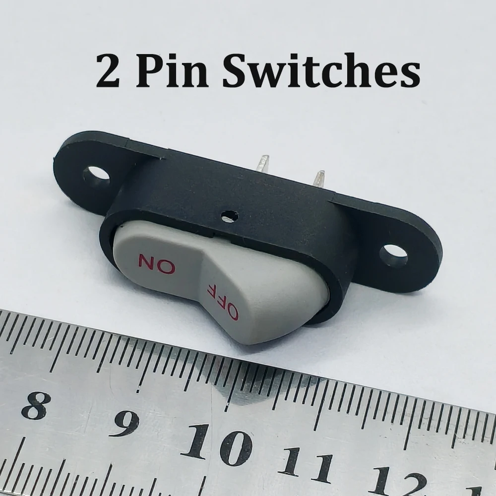 10Pcs Universal 2P 2 Position Boat Rocker Switch 6A 250VAC 10A 125VAC ON OFF Power Switch for Electric Rice Cooker Appliance