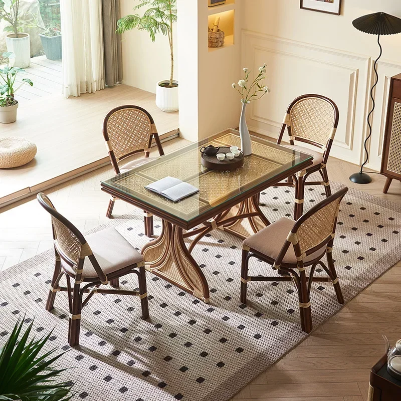 Modern Living Room Dining Tables Kitchen Wooden Meeting Office Dining Tables Minimalist Design Home Furniture Mesa Comedor LLDT image 2