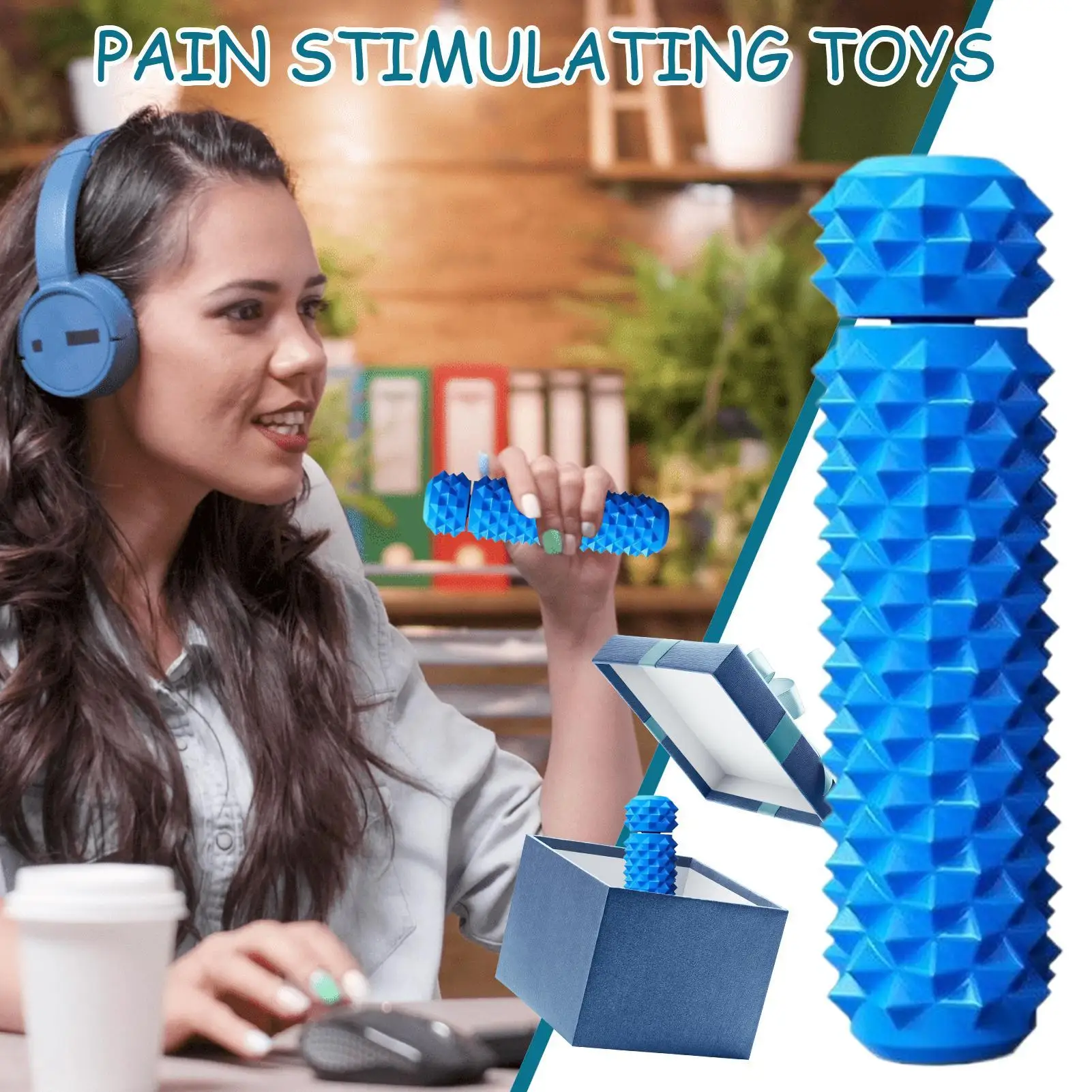 Stim Toy 3D-gedruckter Spiky Grip Stim Toy 3,46 Zoll beruhigende tragbare Fidgets verbessert den Fokus und Entspannung für Reisen, Flugzeug, Straße