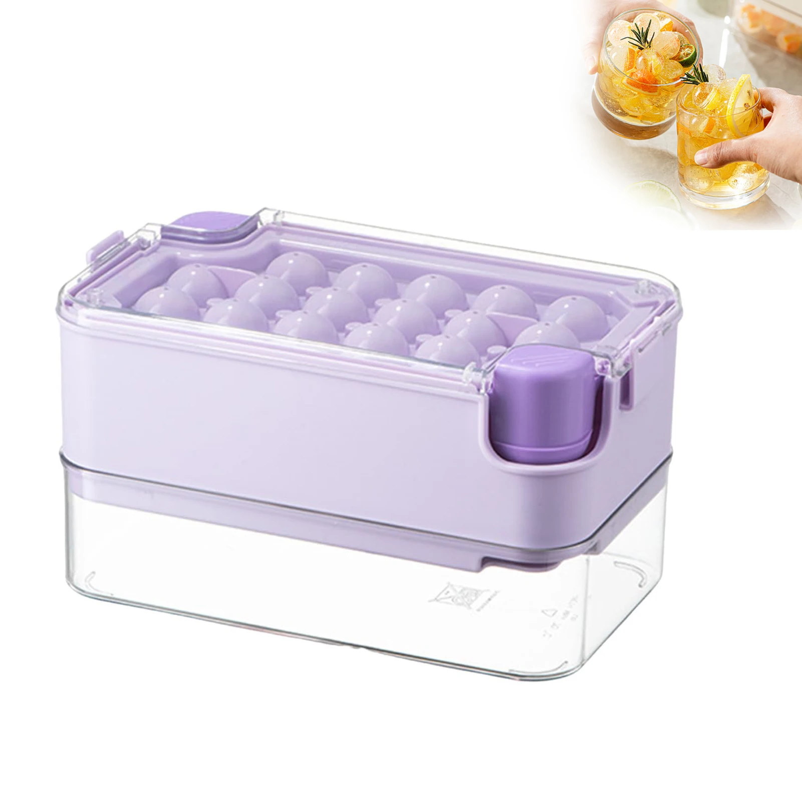 

Newly Household Ice Tray with Cover Easy-Release Flexible Ice Cube Molds with Lid for Whiskey Wine Cocktail Ice Cream