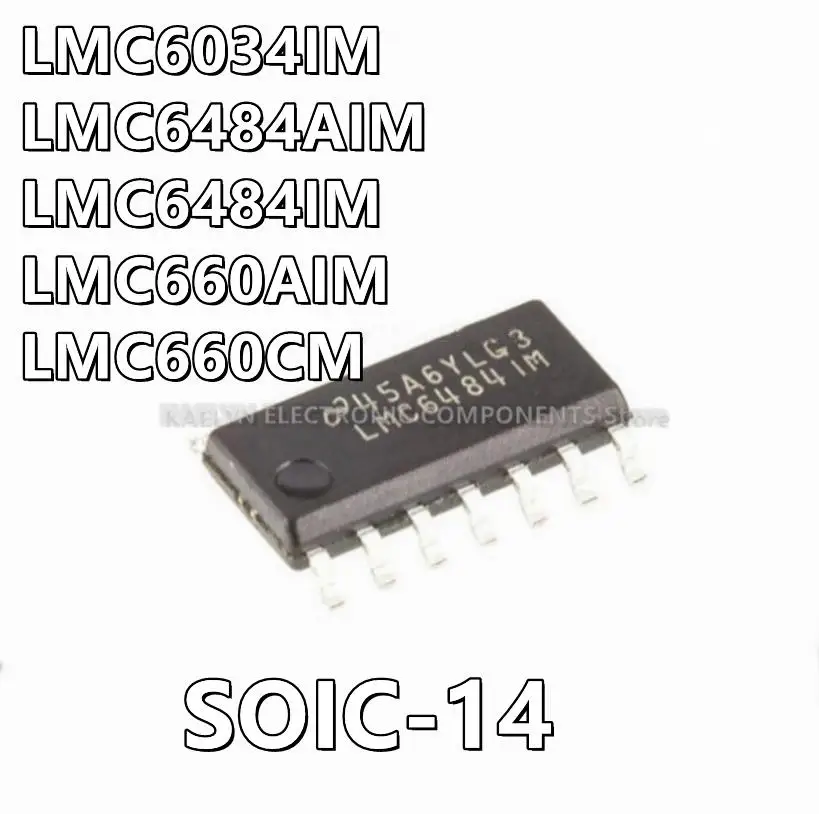 Circuito do amplificador 4 do CMOS, 14 SOIC, LMC6034IM, LMC6034, LMC6484IM, LMC6484, LMC660AIM, LMC660CM, LMC660, 14 SOIC