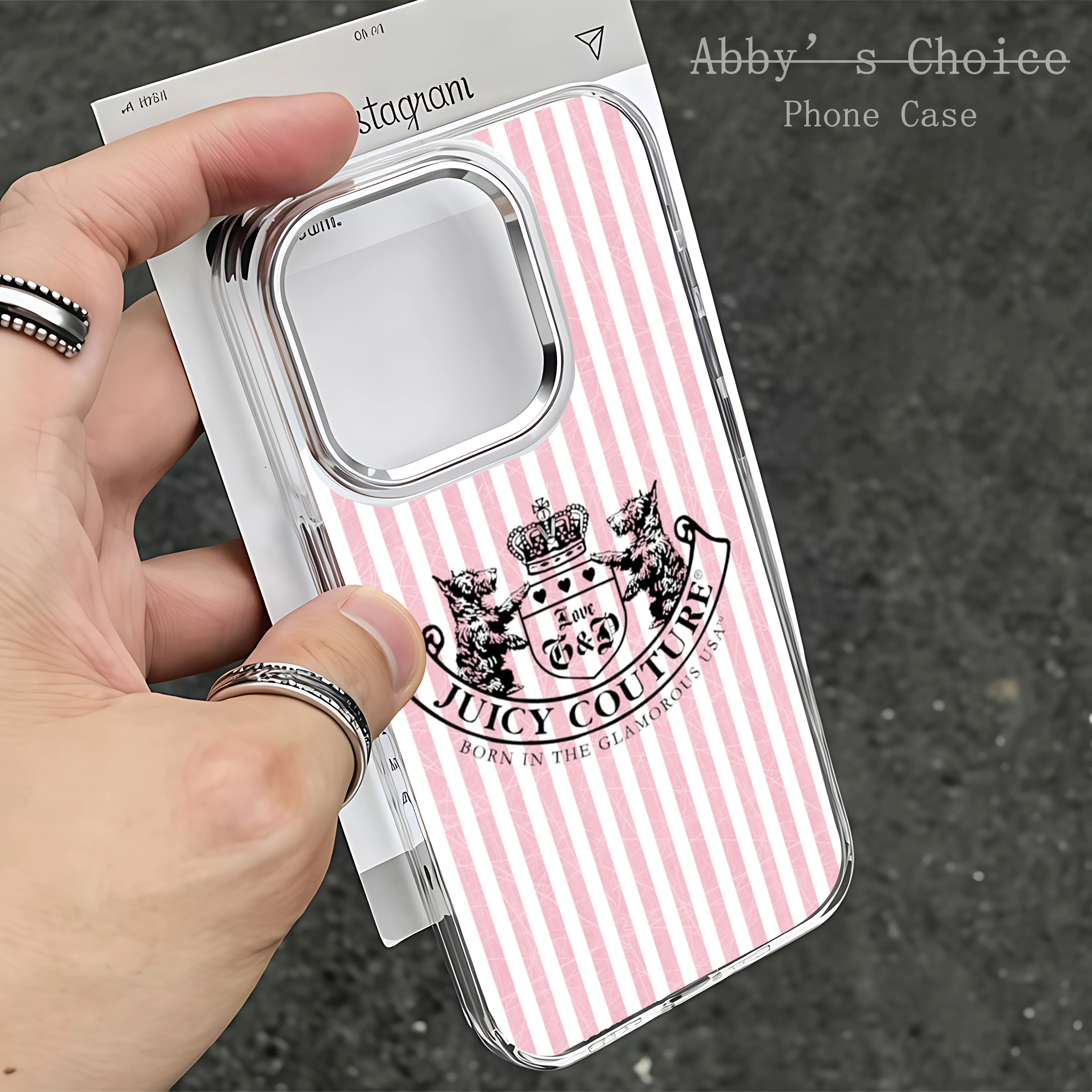 J-Juicy C-Couture Phone Case For iPhone 17 16e 16 15 14 13 12 11 mini Pro Max X XR XSMAX 8 7 Air Plus Transparent Soft Cover - náhled 5