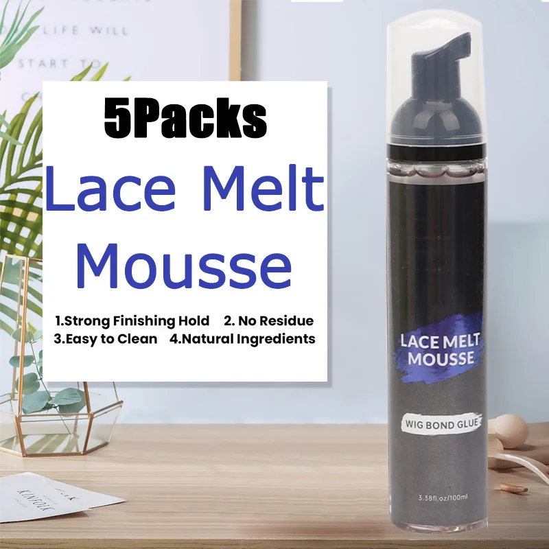 

Lace Melt Mousse 100Ml 5 Bottles Lace Bond Adhesive Glue No Residue Lace Melting Mousse Easy To Use Lace Holding Edges Control