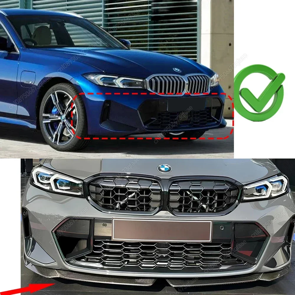 Car Front Bumper Splitter Lip Spoiler Guard For BMW 3 Series G20 G21 M-Sport 320i 325i 330i 320d M340i LCI 2022-2024+ Bodykits