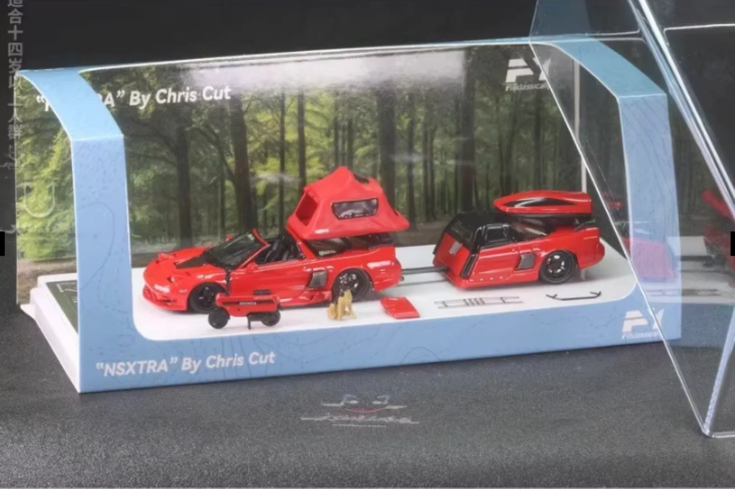 

1/64 FY Acura NSX TRA Camper Trailer Sport Diecast Metal Car Collection Limited Edition Hobby Toys