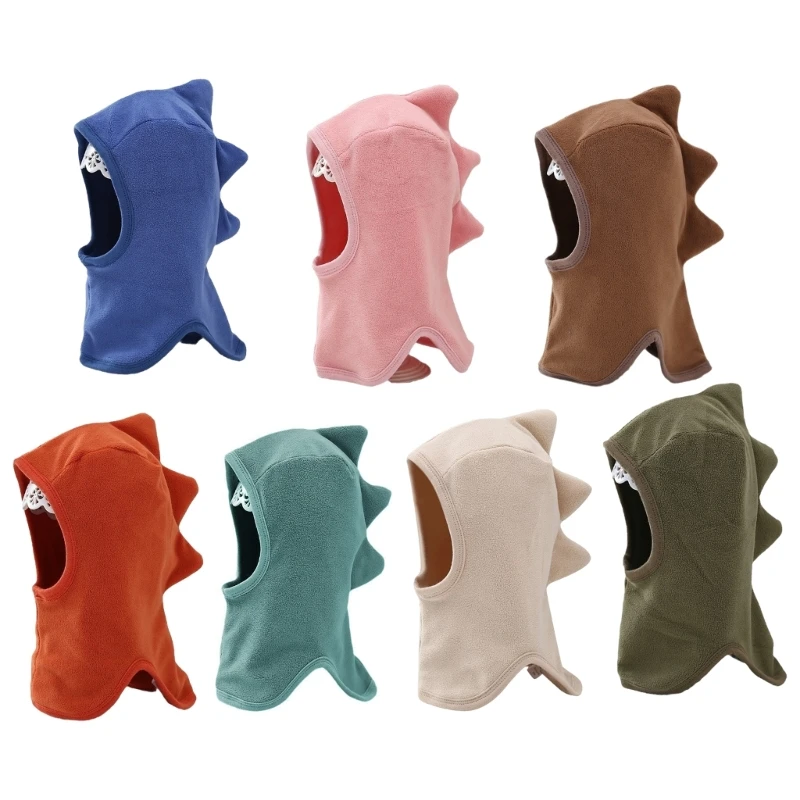 

Comfortable & Breathable Dinosaur Hooded Ear Muff Hat Attached Scarf for Kid Drop shipping