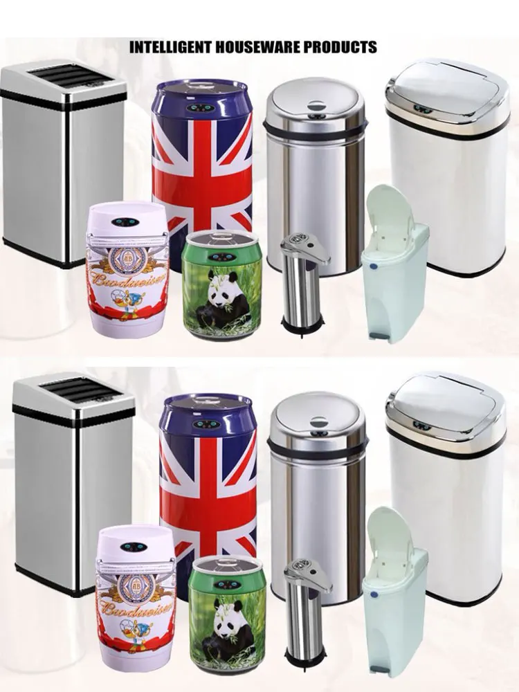 4 Liter Sensor Stainless Steel Dustbin Automatic Garbage Kitchen Trash Can  Smart Waste Bin  Ash-bin Round Shape