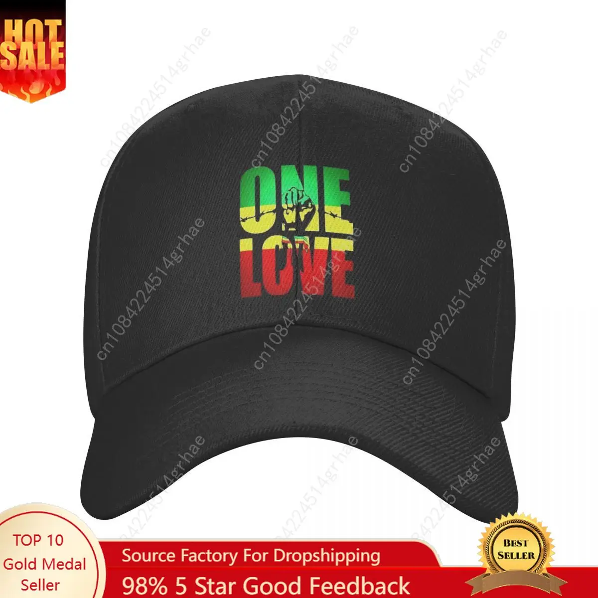 

Vintage Style Arts Bob Marley One Love Baseball Cap Adult Hip-Hop Sun Hats Breathable Polyester Sun Hats Washable Caps