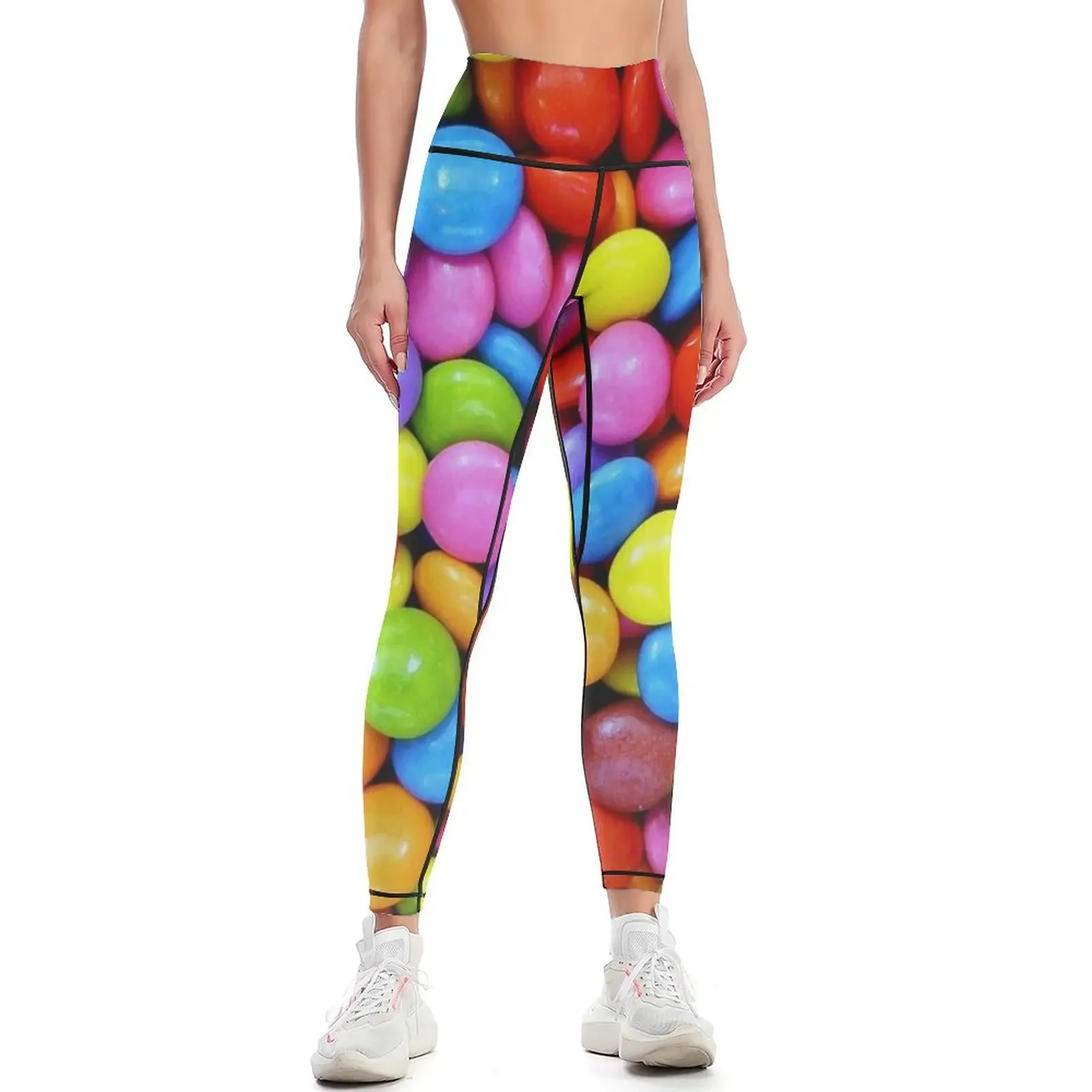 

Smarties Background - Candy Sweets Chocolate Lover Gift Leggings fitness set gym workout clothes for sport pants Womens Leggings