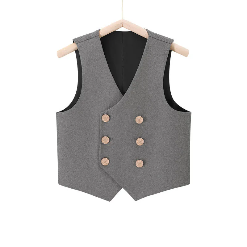 School Kids Comfortable Host Waistcoat Children Formal Photograph Ceremony Vest Prince Boys Piano Party Show Performance Costume