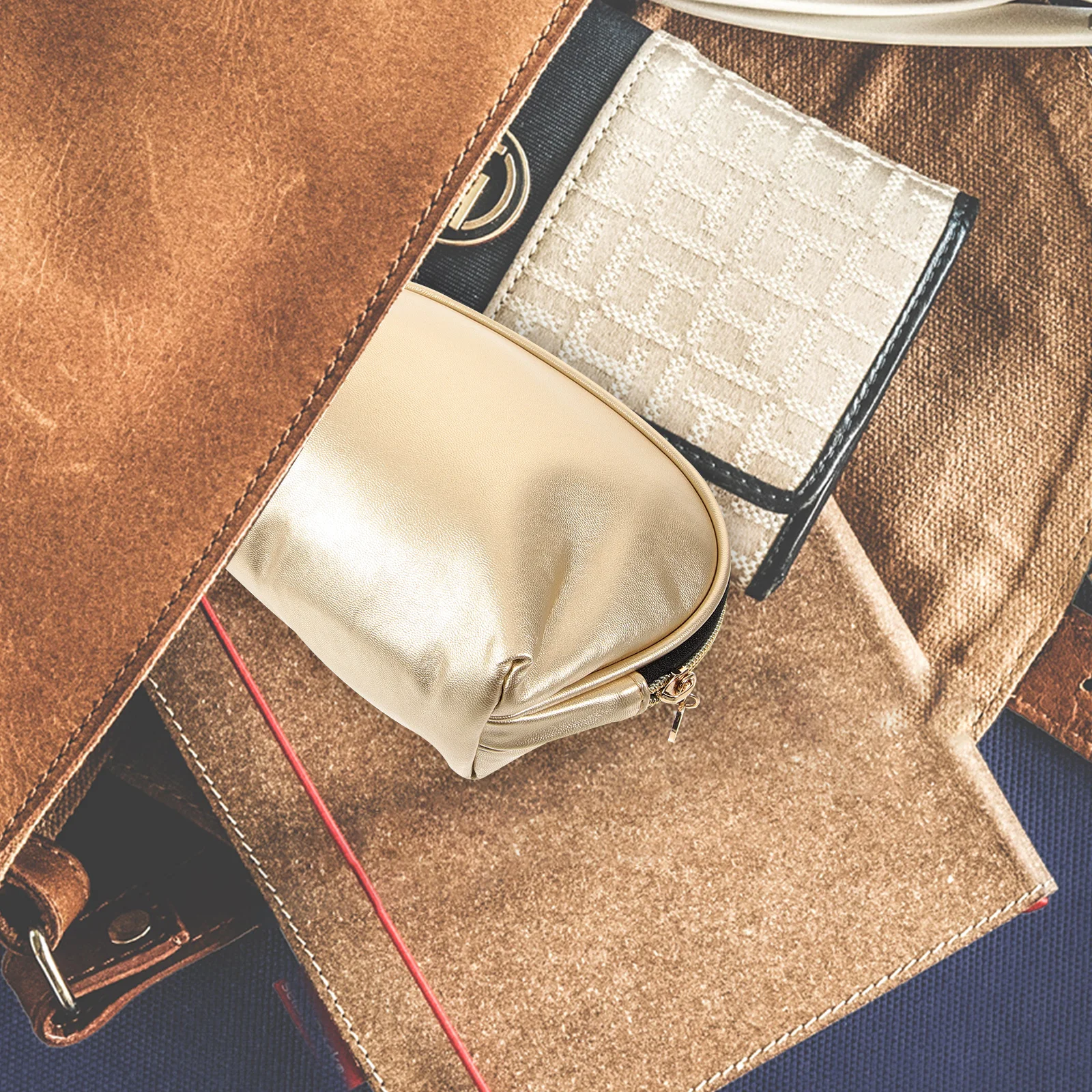 

1pc Fashion Organizer Bag Portable Makeup Storage Pouch Travel Gym Camping Toiletries Holder Large Capacity Lightweight