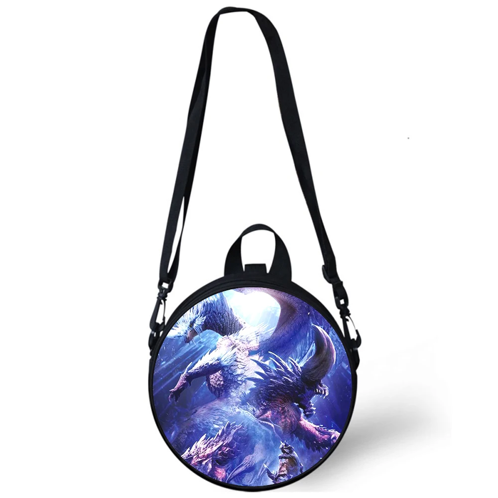 Monster Hunter Welt: Iceborne Kind kindergarten Tasche 3D Drucken Schulter Taschen Für Schule Frauen Mini Runde Rucksäcke Rugtas Tasche