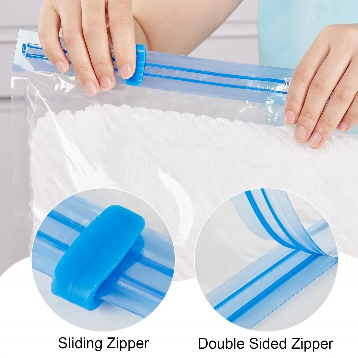 Vacuum Storage Bags More Space Save Compression Travel Seal Zipper for Clothes Pillows Bedding Closet Home Organizer