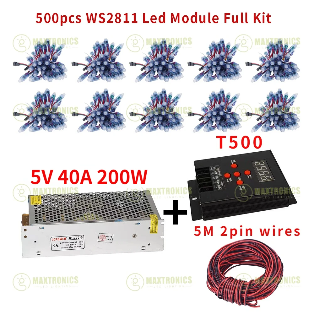 500-1000pcs 12mm WS2811IC Full Color Pixel LED Module Light DC 5V input IP68 waterproof RGB color Digital LED Pixel Light Or Kit