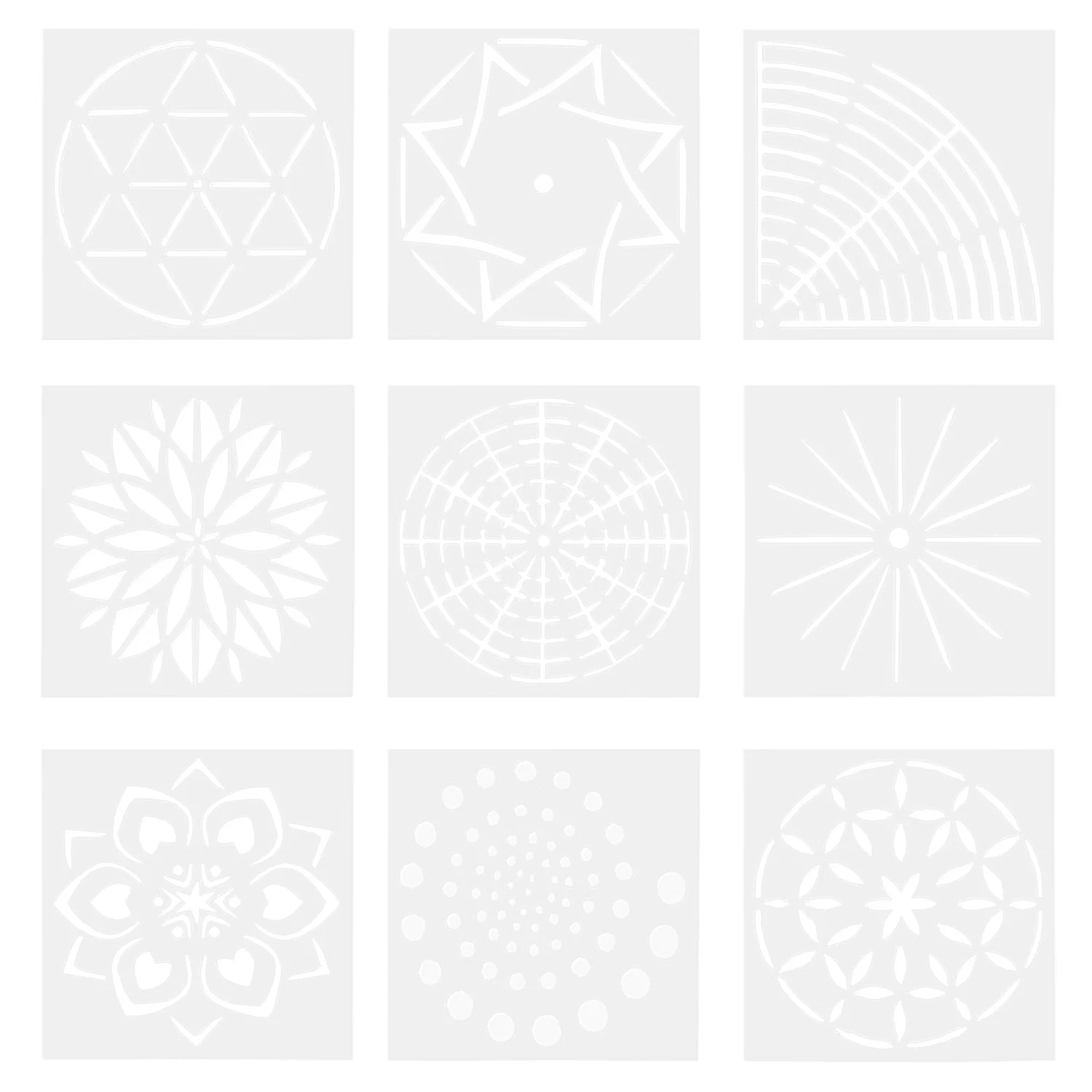 9pcs Mandala Dotting Tools Templates Stencil Set for DIY Wall Decor Painting Drawing Drafting Art Craft Handmade Projects