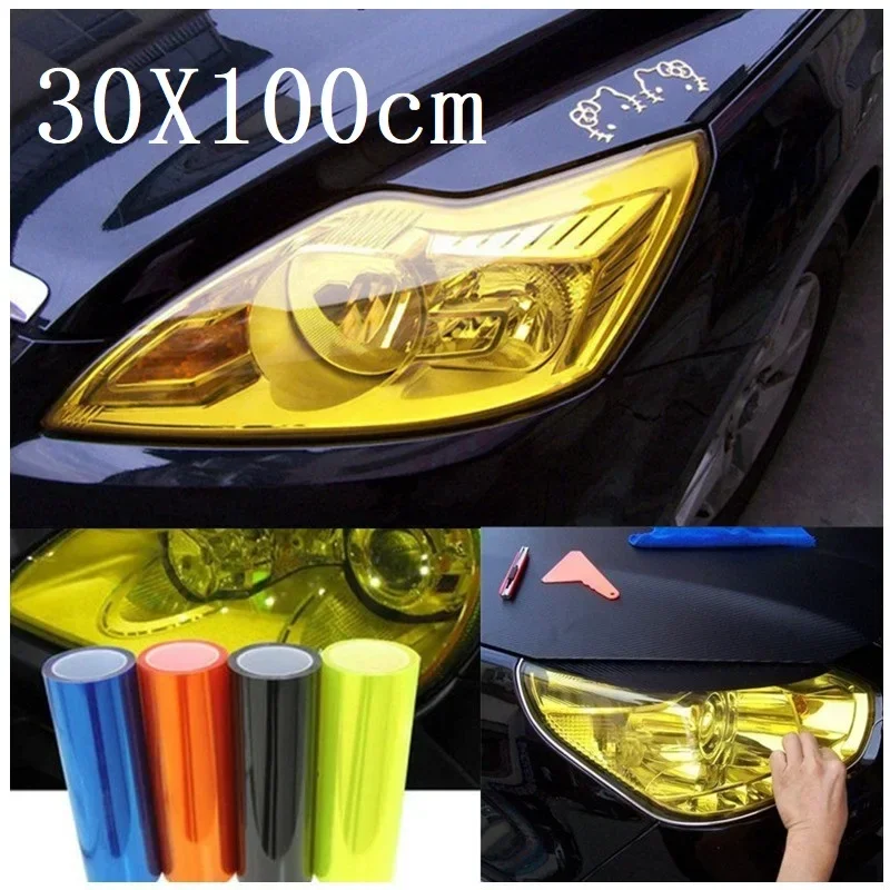 Filme protetor do farol do carro, filme matte do fumo, etiqueta do vinil, tom do farol dianteiro, luzes de névoa, 30x100cm