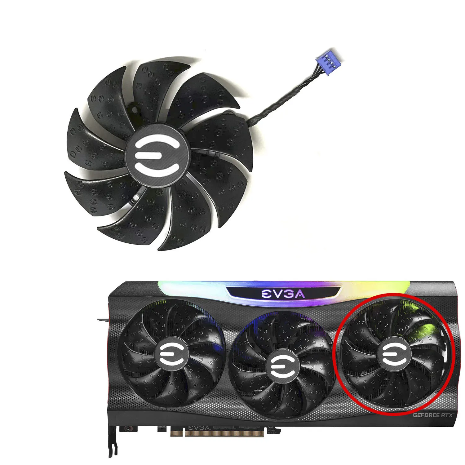 مروحة تبريد لبطاقة الفيديو PLD09220S12H ، مبرد لألعاب EVGA GeForce RTX