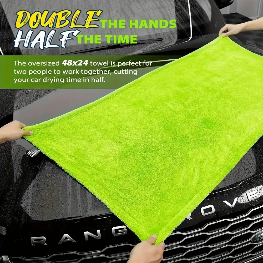 1400GSM Heavy Duty SUV Truck Drying Towel Extra Large 48x24 Inch Double Sided Microfiber Cloth Absorbent Car Wash Towel