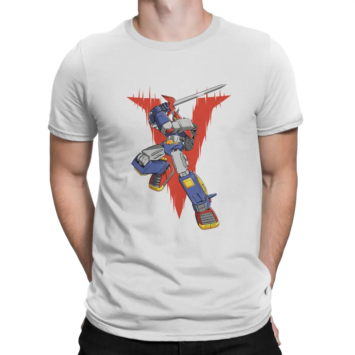 Voltes V Style Polyester TShirt UFO Robot Goldrake Grendizer Anime Comfortable Hip Hop Graphic  T Shirt Short Sleeve