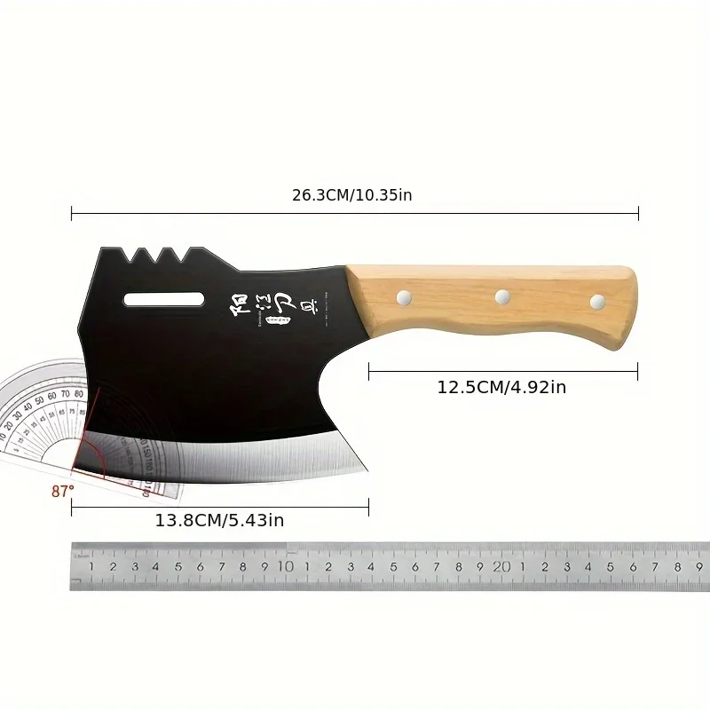 High carbon steel manual forging knife, household slicing and meat cutting knife, chef specific axe bone chopping knife,L9195 view 2