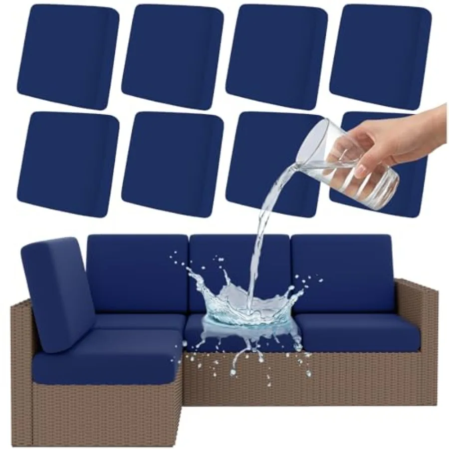 

Waterproof Patio Cushion Covers, Stretch Outdoor Couch Slipcovers Replacement Washable Furniture Protector Sofa Chair Seat Cove