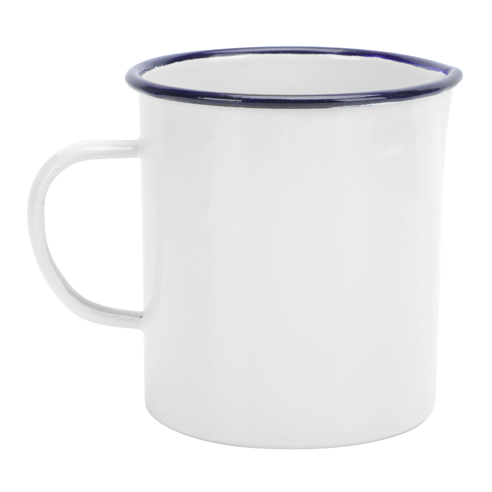 1pc Tazza smaltata vintage 500 ml Nero Bianco Retro Tazza da bere Accessorio da cucina Bilancia di misurazione Portabevande Grande