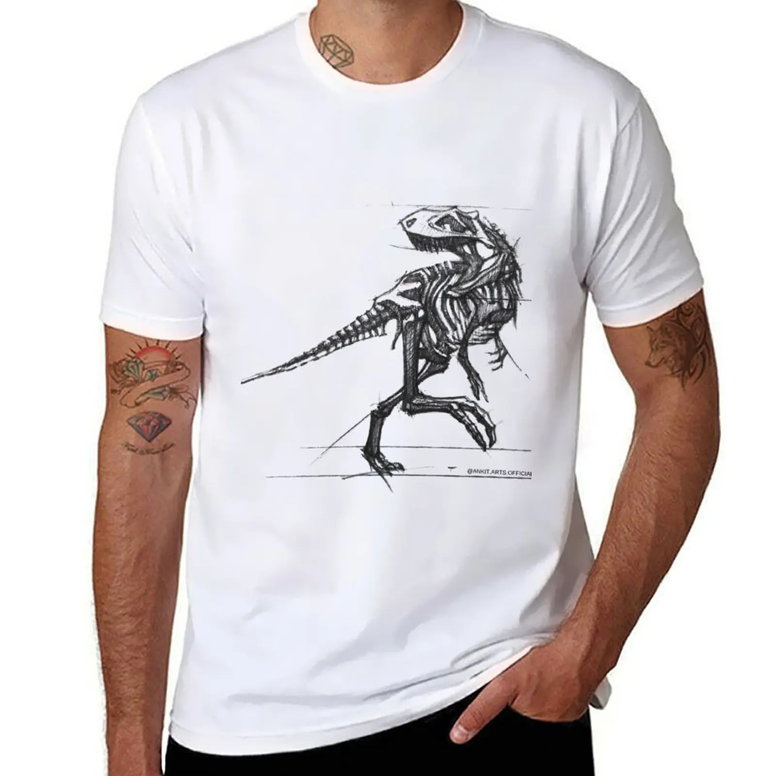 

Dino Skeleton - ankit.arts.official T-Shirt funny t shirts man t shirt for man T-Shirt
