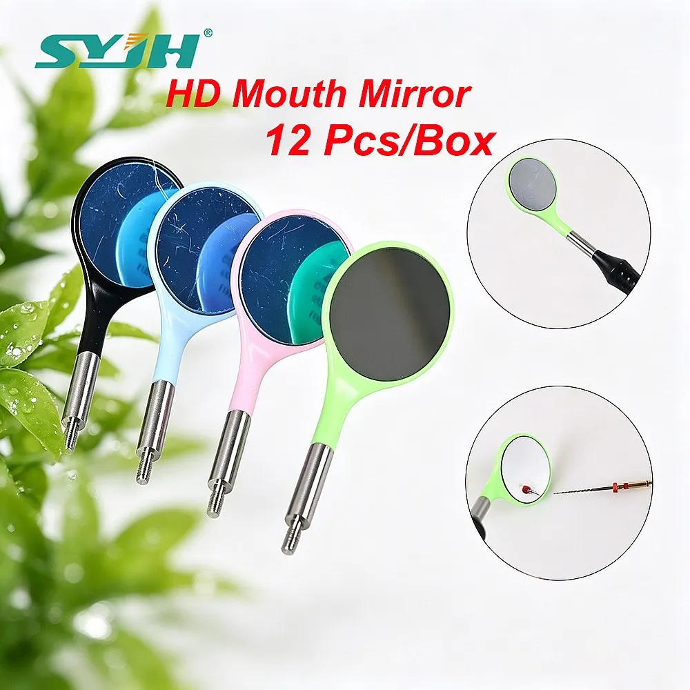 Dentals Ultra-Clear Mouth Mirror Waterproof Detachable Stainless Steel Handle Ortho Lab Tool 4 Colors