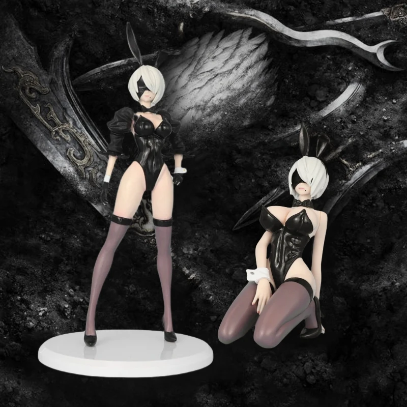 14-23cm NieR: Automata 2B Bunny Ver. Figura de acción de Anime, juguetes coleccionables en miniatura de PVC, estatua, muñeca, decoración de escritorio, regalo para adultos