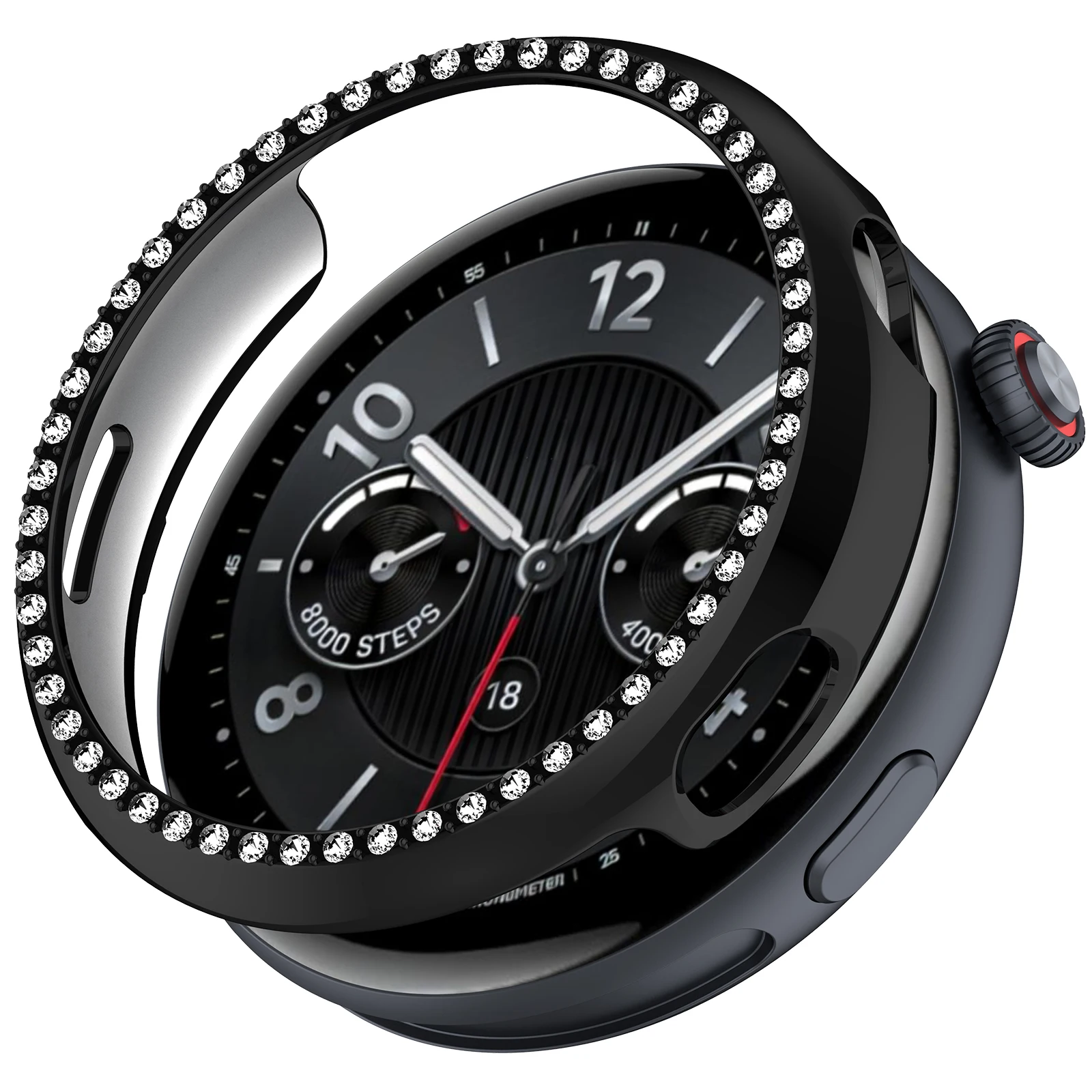 

Чехол для часов vivo Watch 5, декор со стразами, полый гальванический чехол для часов из ПК - черный