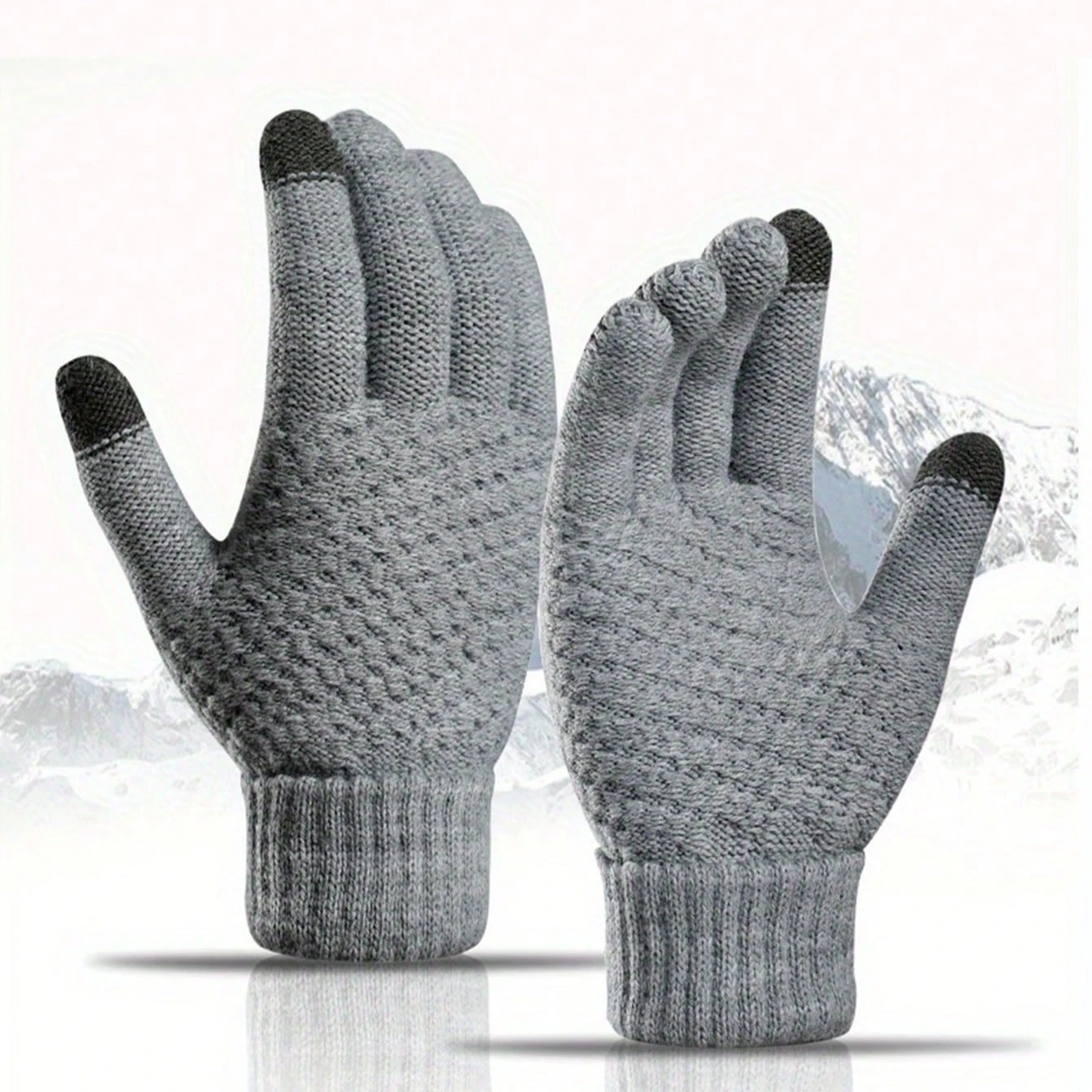 Winter Gloves for Men Women - Upgraded Touch Screen Cold Weather Thermal Warm Knit Glove for Running Driving Hiking