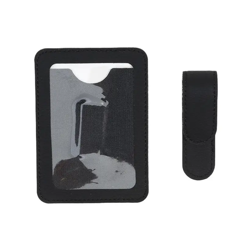 

PU Leather Car Sun Visor Card Holder – Temporary Parking Number Plate Photo ID Clip – Hidden Car Interior Organizer