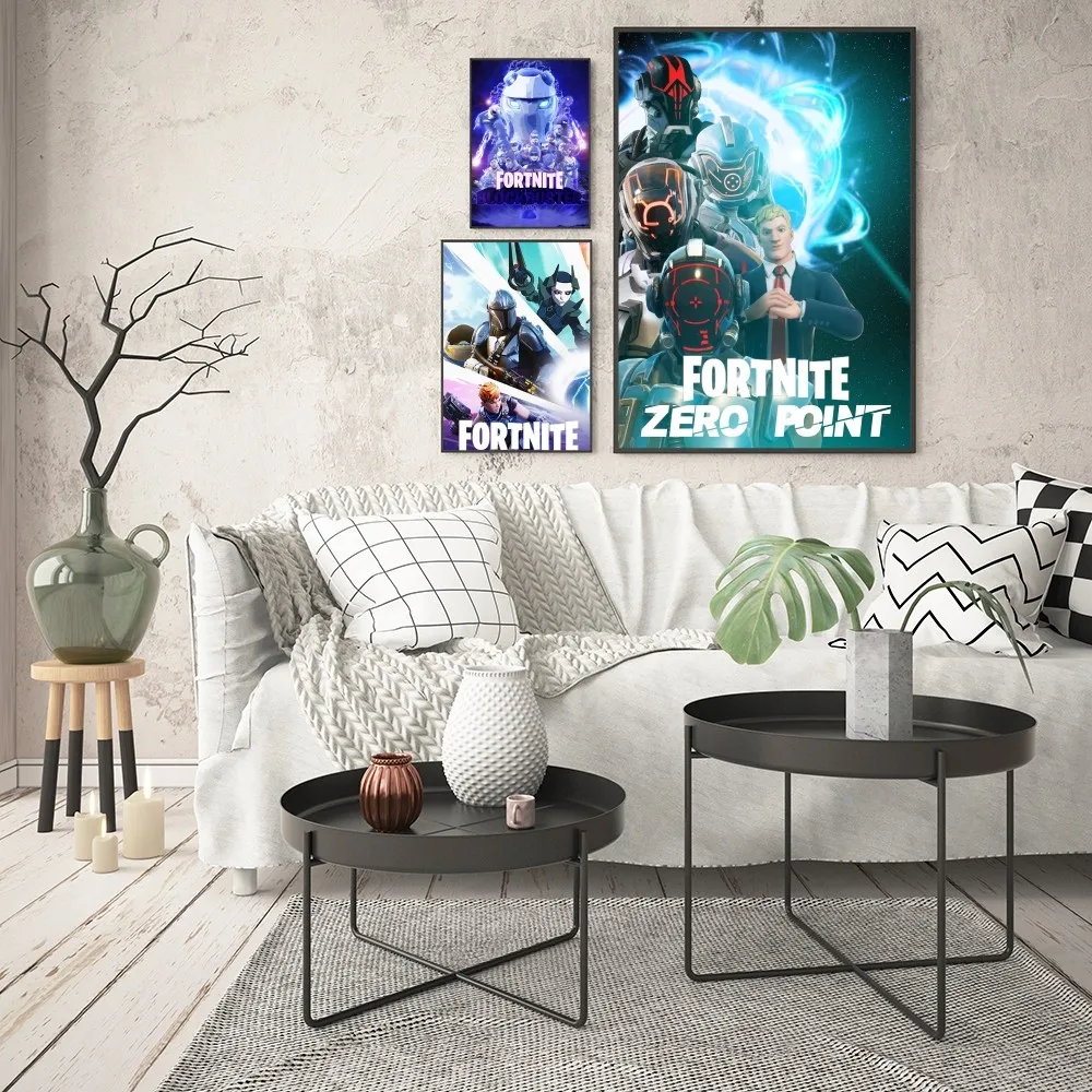 1pc F-Fortnites Game Poster Good Quality Prints And Posters Vintage Room Home Bar Cafe Decor Aesthetic Art Wall Painting