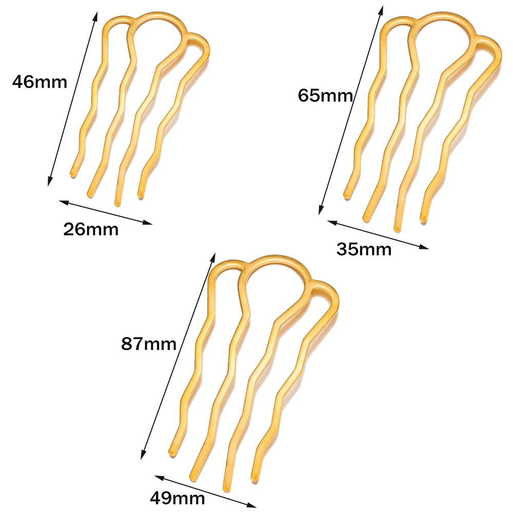 5 stücke U-Form Haar gabel Clip Stick Seiten kamm 4 Zähne Stifte Brötchen Haarnadel für Frauen Haars tyling Werkzeug Schmuck herstellung Zubehör