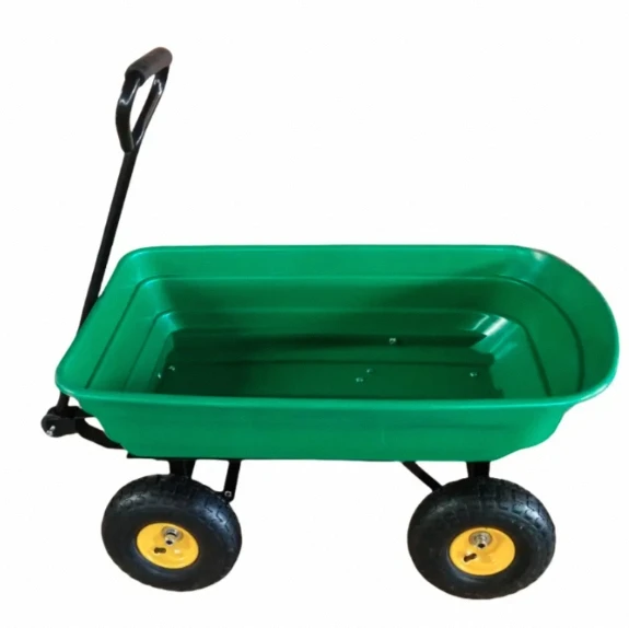 Heavy Duty 600-Pound Capacity Collapsible Steel Frame Wheelbarrow With 10\" Tires Outdoor Yard Poly Garden Dump Cart Home Use