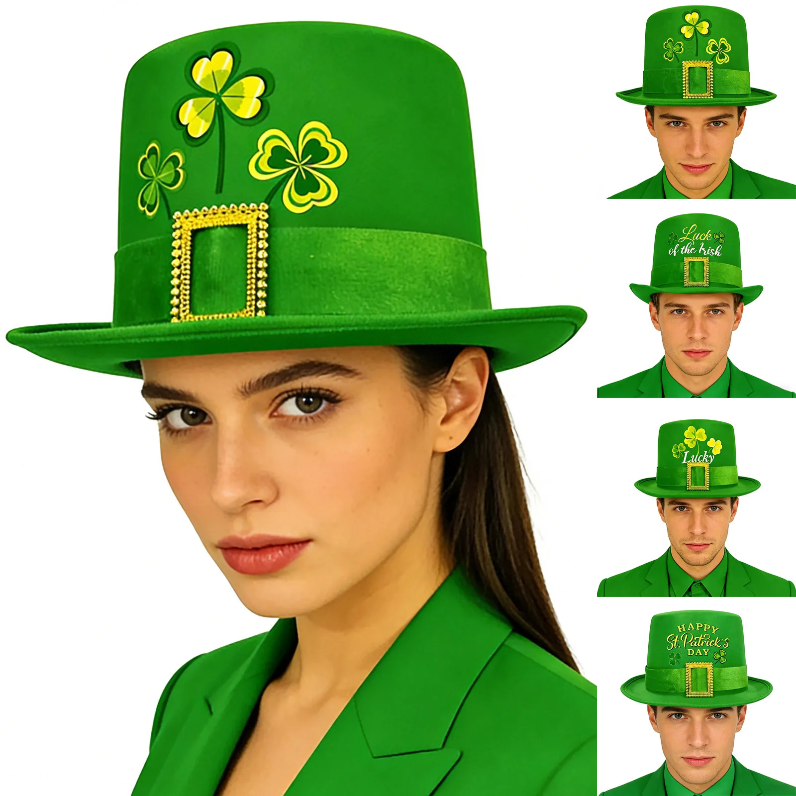 レディース メンズ アイリッシュ レプリコーン グリーン ファンシードレスアップ帽子 聖パトリックデー パーティーコスチューム ハロウィン ステージプログラム パフォーマンスウェア