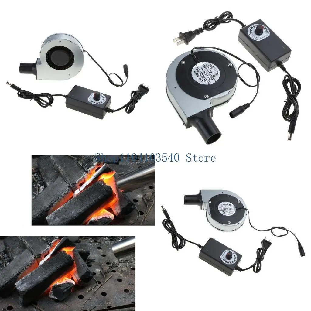 

02DC Black Brushless DC Cooling Blower Fan Outdoor BBQ Oven Brushless Cooler Turbo Blower Fan 25W Dc Brushless Cooling Fan