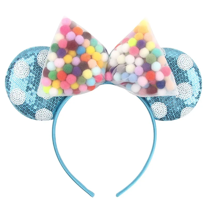 

Colorful 3D Hot Air Balloon House Bows Hairband Up Disney Blue Mickey Mouse Ear Headbands Women Adult Hair Accessories Kids Gift