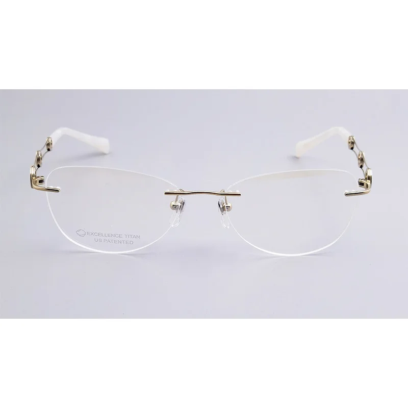 Belight Optical  Japan Design Titanium Line Charmen*t Rimless Women Glasses Prescription Lens Eyeglasses Frame Eyewear  XL2133