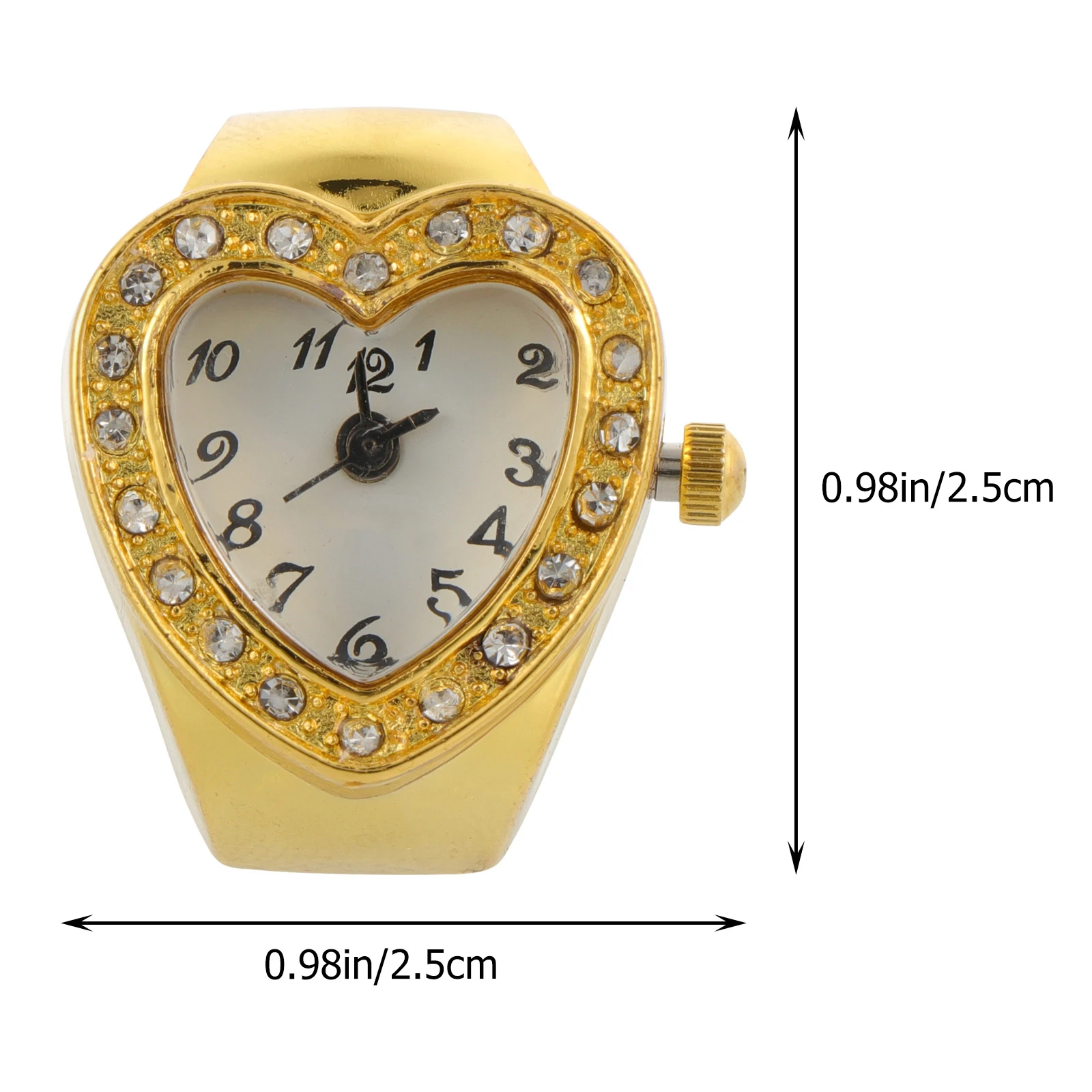 ساعة إصبع نسائية على شكل قلب خاتم إصبع هدية عيد الحب للسيدات #3