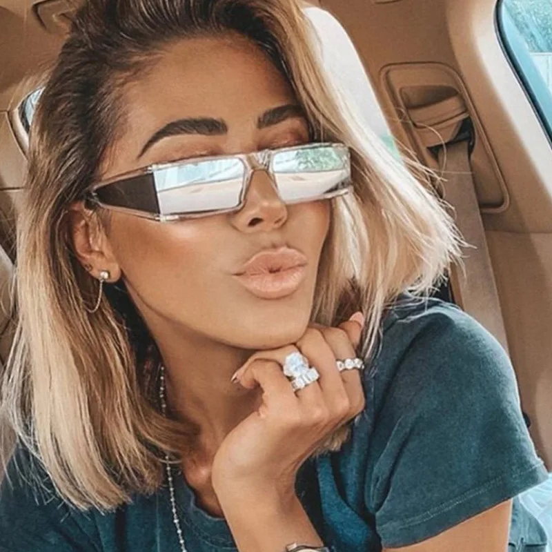 2022 Vintage Multi glasses lens Sunglasses Women men hip hop Rectangle Sun Glasses Female men Popular Colorful Square Eyewear image 5
