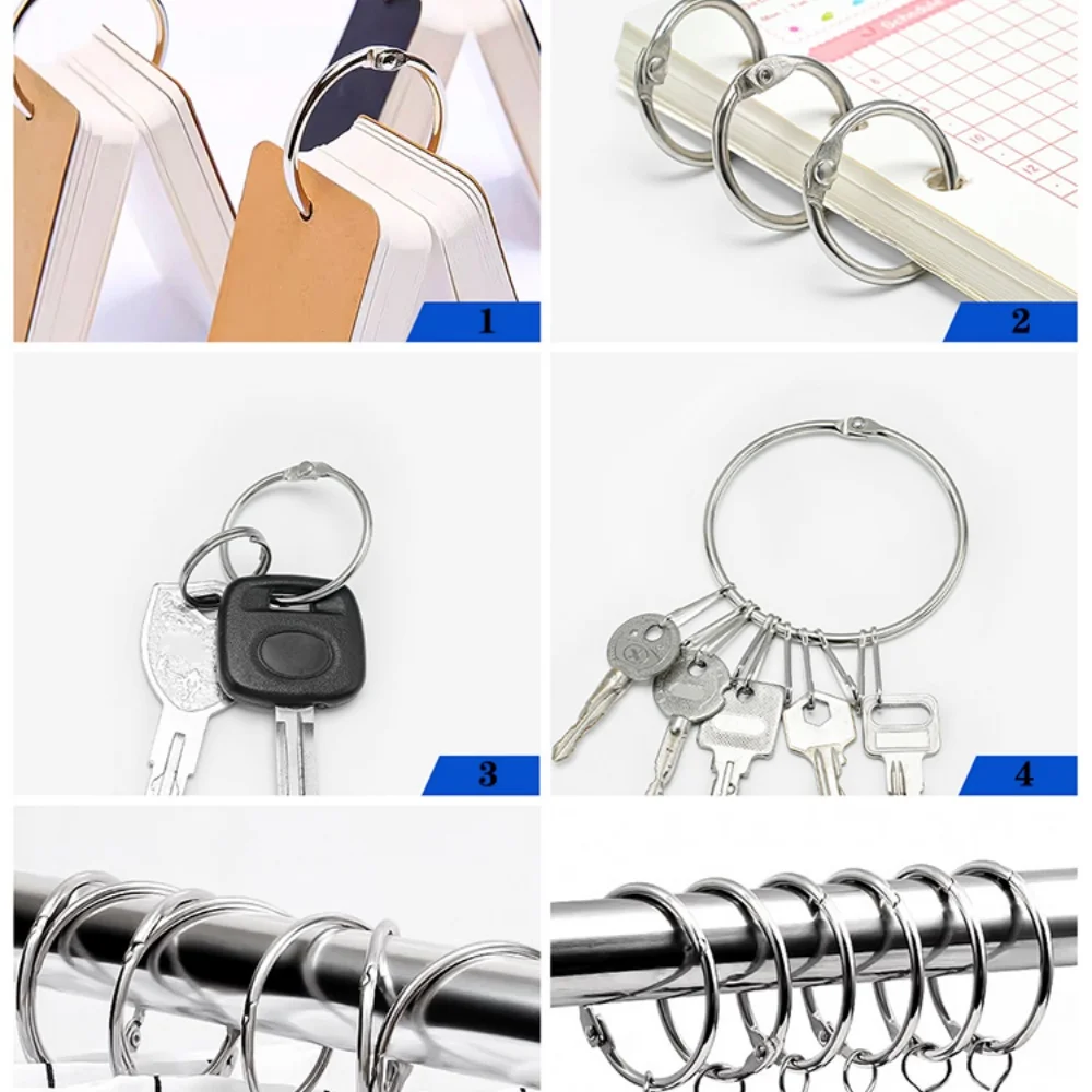 12PCS Metal Ring Binder Book Ring Photo Album Binding Ring for DIY Office Book Paper Open Loop Clasp Binding Supplies 20-30mm view 6