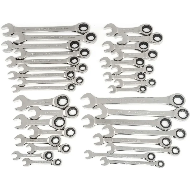 

GEARWRENCH 34 Pc. Standard & Stubby Ratcheting Wrench Set, SAE & Metric - 85034