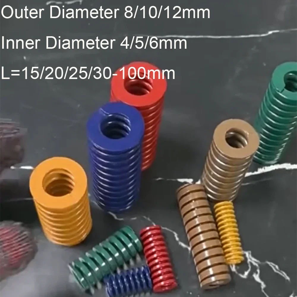 1Pcs Mould Die Spring Outer Diameter 8/10/12mm Spiral Stamping Compression Springs Inner Diameter 4/5/6mm L=15/20/25/30-100mm