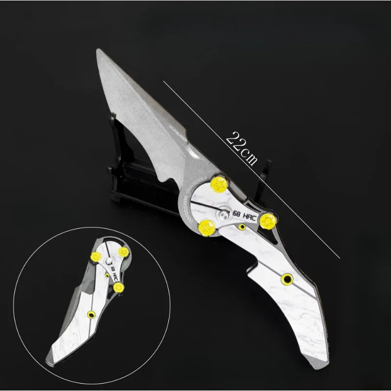 Periféricos de juego chinos de la fuerza Delta de 22CM, cuchillo plegable Blade of Mercy, modelo de arma de Metal completo, adornos coleccionables, juguete para niño