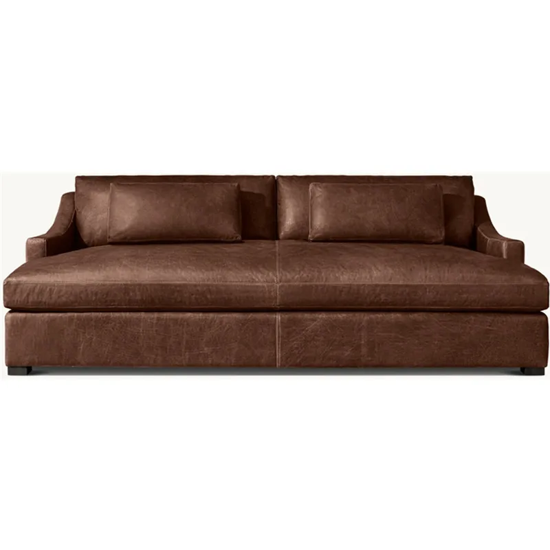 Comfortable Longevity Arm Leather Sofa Bed Living Room Lounge Classic Sofa Unique Interior Furniture
